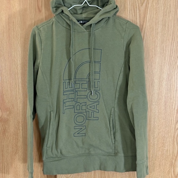 The North Face Olive Green Logo Pullover Hoodie Sweatshirt - Picture 1 of 4